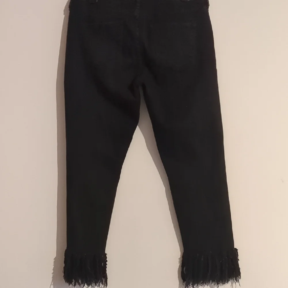 Black Fringed Women's Jeans